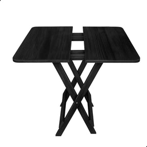 [PRÉ-BLACK FRIDAY] - Kit de Mesa Dobrável 70X70cm, 4 Cadeiras dobrável, PRETA - Madeira maciça - Casa da Mesa