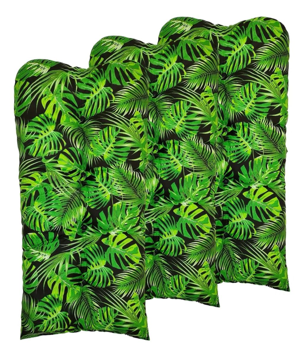 [PRÉ-BLACK FRIDAY] - KIT 1 Namoradeira, 2 Cadeiras Completo Folhas VERDE+ Brinde 1 Mesa Centro, 4 Almofadas P/ Jardim - CASA DA MESA