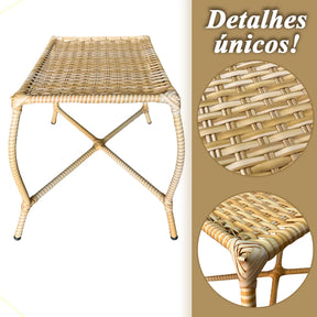 [PRÉ-BLACK FRIDAY] - Kit 4 Cadeiras TRAMA, Fibra Junto Alta Qualidade 86cm Amarelo Claro + 1 Mesa brinde - CASA DA MESA