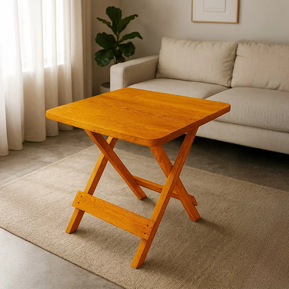 [PRÉ-BLACK FRIDAY] - Kit de Mesa Dobrável, 4 Cadeiras dobrável - MEL - Madeira maciça