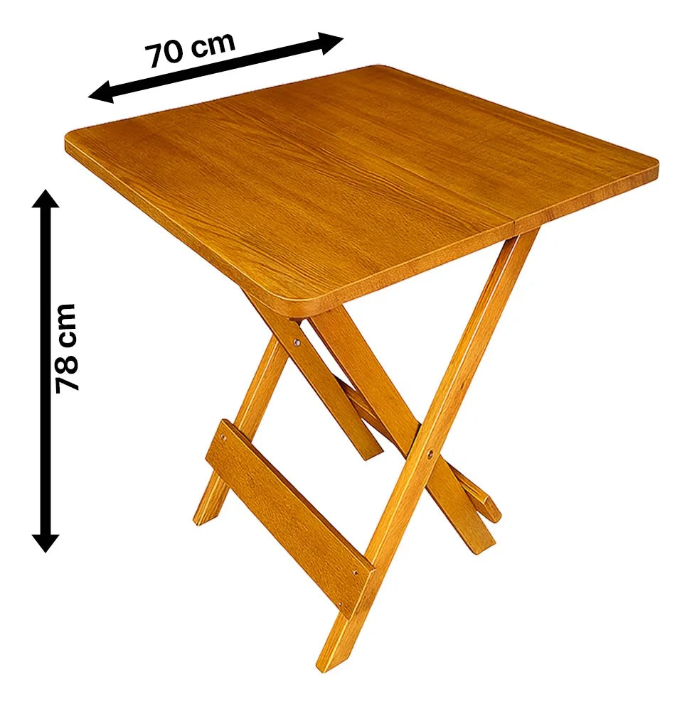 [PRÉ-BLACK FRIDAY] - Kit de Mesa Dobrável, 4 Cadeiras dobrável - MEL - Madeira maciça