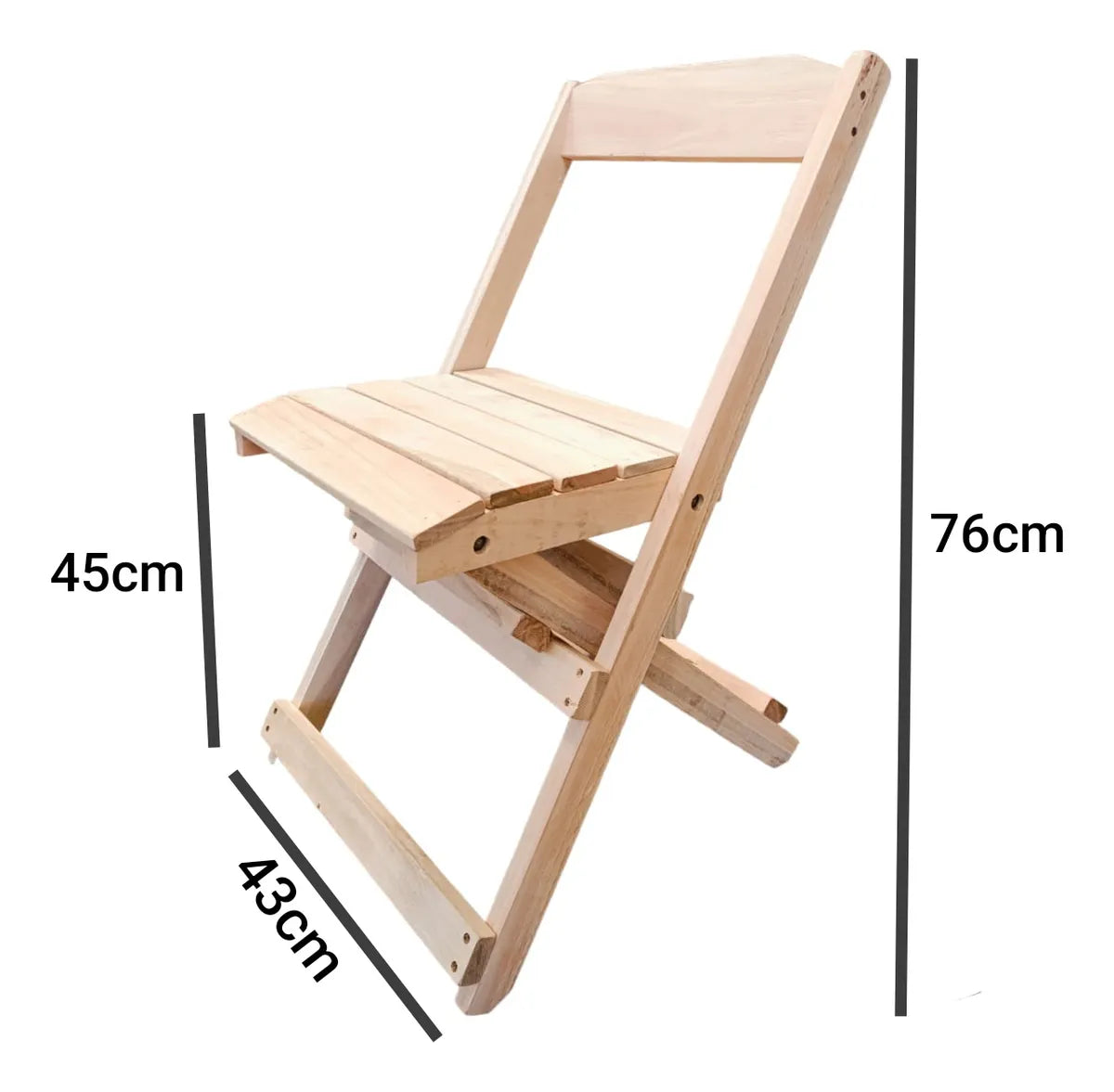 [PRÉ-BLACK FRIDAY] - Kit Mesa Dobrável, 4 Cadeiras dobráveis de madeira, 70X70cm - SEM COR- Casa da Mesa