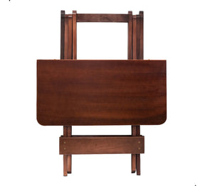 [PRÉ-BLACK FRIDAY] - Kit Mesa dobrável 70X70cm, 4 Cadeiras dobráveis de madeira - IMBUA - Casa da Mesa