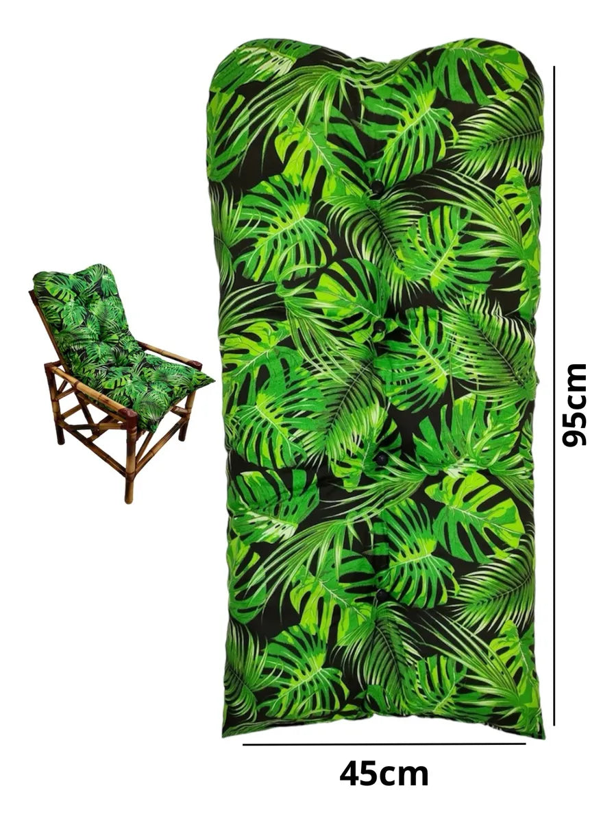 [PRÉ-BLACK FRIDAY] - KIT 1 Namoradeira, 2 Cadeiras Completo Folhas VERDE+ Brinde 1 Mesa Centro, 4 Almofadas P/ Jardim - CASA DA MESA