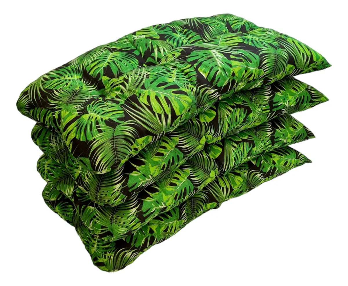 [PRÉ-BLACK FRIDAY] - KIT 1 Namoradeira, 2 Cadeiras Completo Folhas VERDE+ Brinde 1 Mesa Centro, 4 Almofadas P/ Jardim - CASA DA MESA