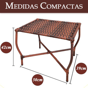 [PRÉ-BLACK FRIDAY] - Kit com 4 cadeiras de Fibra JUNCO Sintética de alta qualidade + 1 Mesa de fibra Brinde, Cor: AMÊNDOAS TERRACOTA