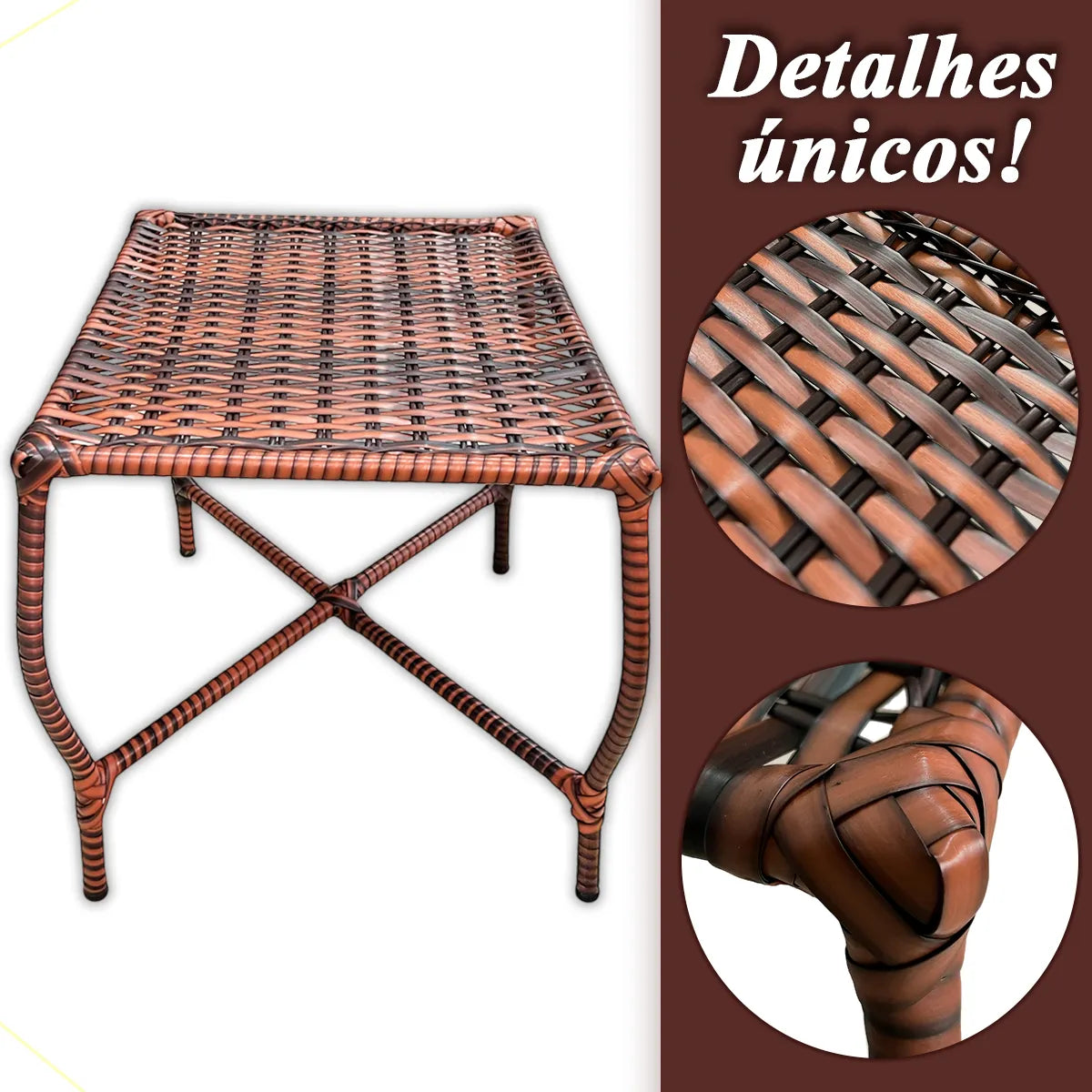 [PRÉ-BLACK FRIDAY] - Kit com 4 cadeiras de Fibra JUNCO Sintética de alta qualidade + 1 Mesa de fibra Brinde, Cor: AMÊNDOAS TERRACOTA