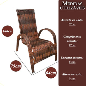 [PRÉ-BLACK FRIDAY] - Kit com 4 cadeiras de Fibra JUNCO Sintética de alta qualidade + 1 Mesa de fibra Brinde, Cor: AMÊNDOAS TERRACOTA