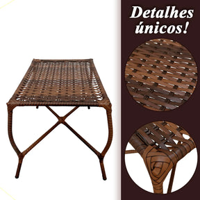 [PRÉ-BLACK FRIDAY] - Kit 4 Cadeiras TRAMA, Fibra Junto Alta Qualidade 86cm Amêndoa Chocolate + 1 Mesa brinde - CASA DA MESA
