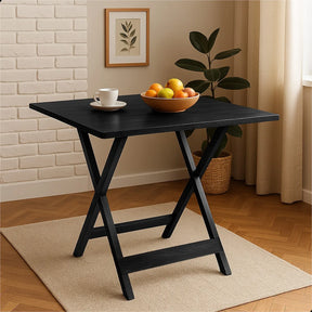 [PRÉ-BLACK FRIDAY] - Kit de Mesa Dobrável 70X70cm, 4 Cadeiras dobrável, PRETA - Madeira maciça - Casa da Mesa