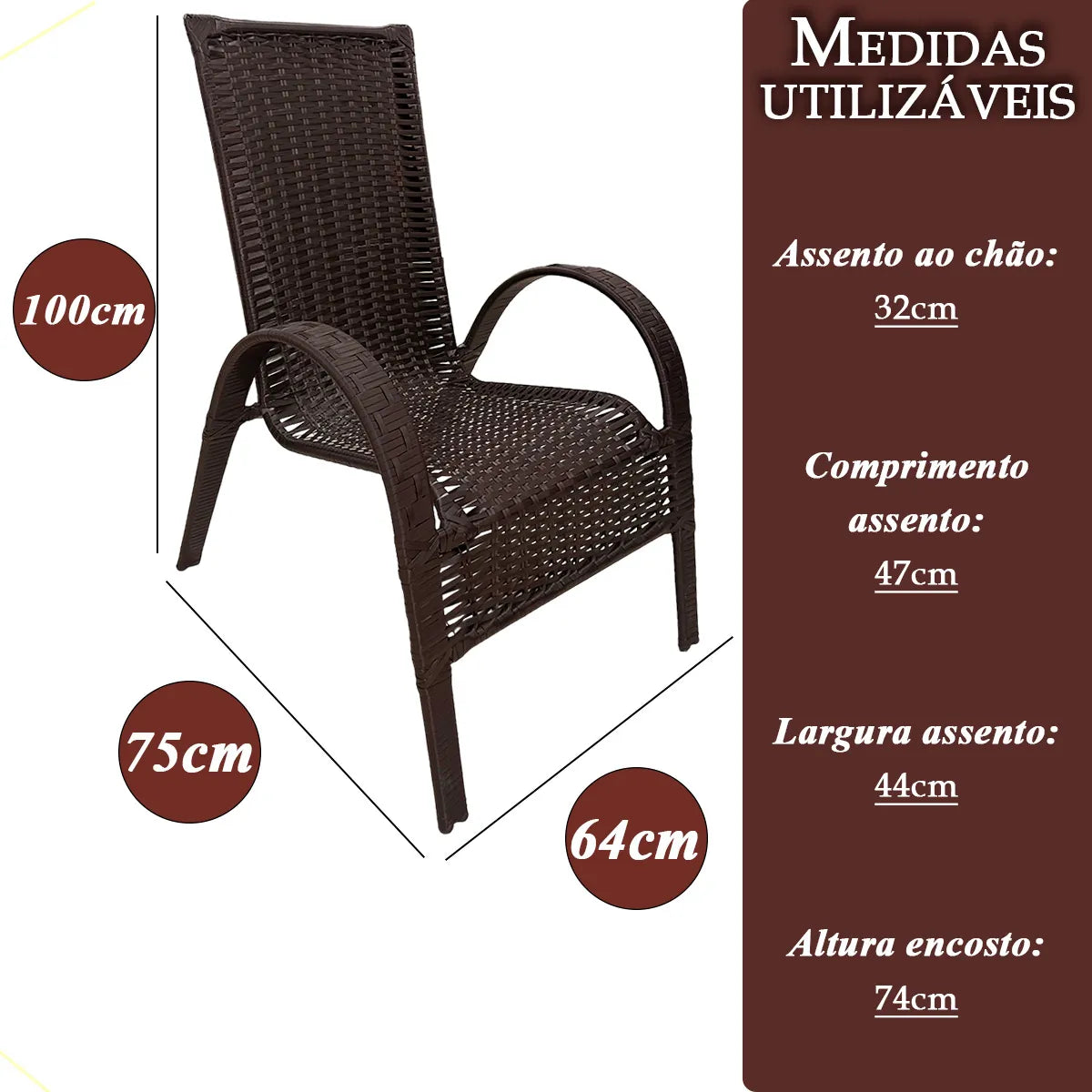 [PRÉ-BLACK FRIDAY] - Kit com 4 cadeiras de Fibra JUNCO Sintética de alta qualidade + 1 Mesa de fibra Brinde, Cor: TABACO