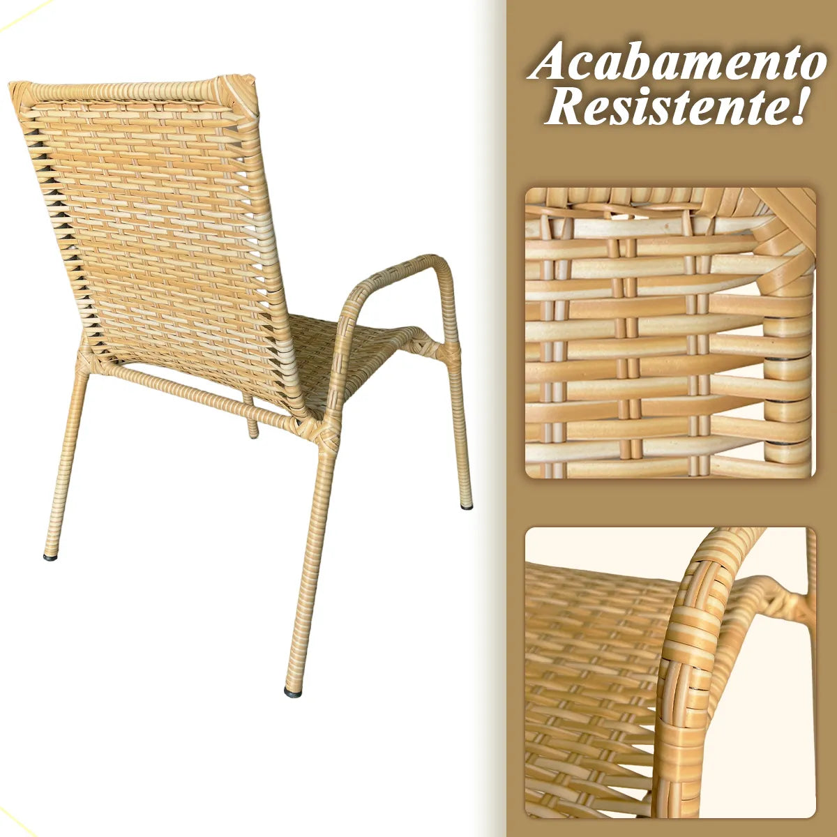 [PRÉ-BLACK FRIDAY] - Kit 4 Cadeiras TRAMA, Fibra Junto Alta Qualidade 86cm Amarelo Claro + 1 Mesa brinde - CASA DA MESA