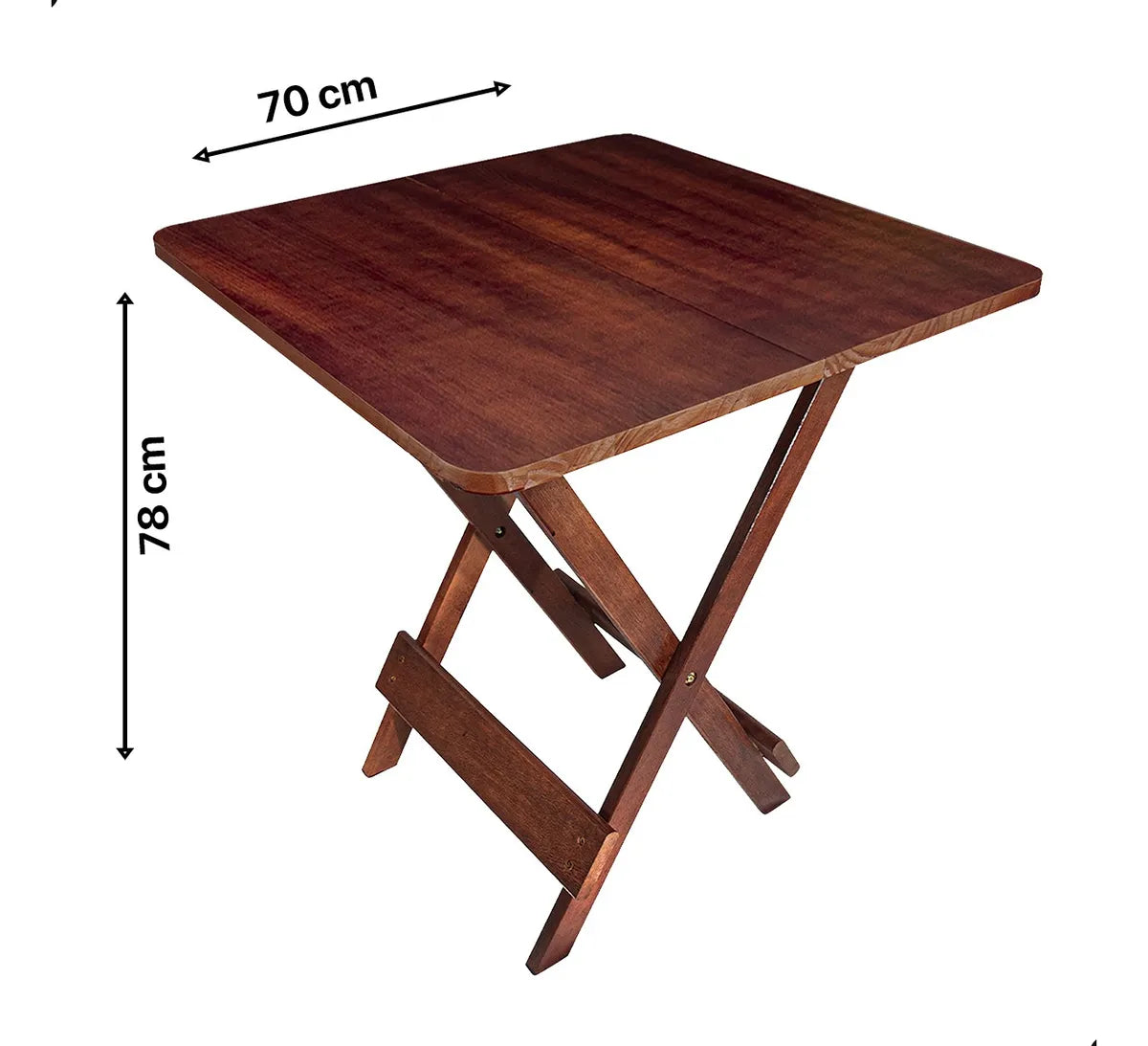[PRÉ-BLACK FRIDAY] - Kit Mesa dobrável 70X70cm, 4 Cadeiras dobráveis de madeira - IMBUA - Casa da Mesa