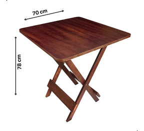 [PRÉ-BLACK FRIDAY] - Kit Mesa dobrável 70X70cm, 4 Cadeiras dobráveis de madeira - IMBUA - Casa da Mesa