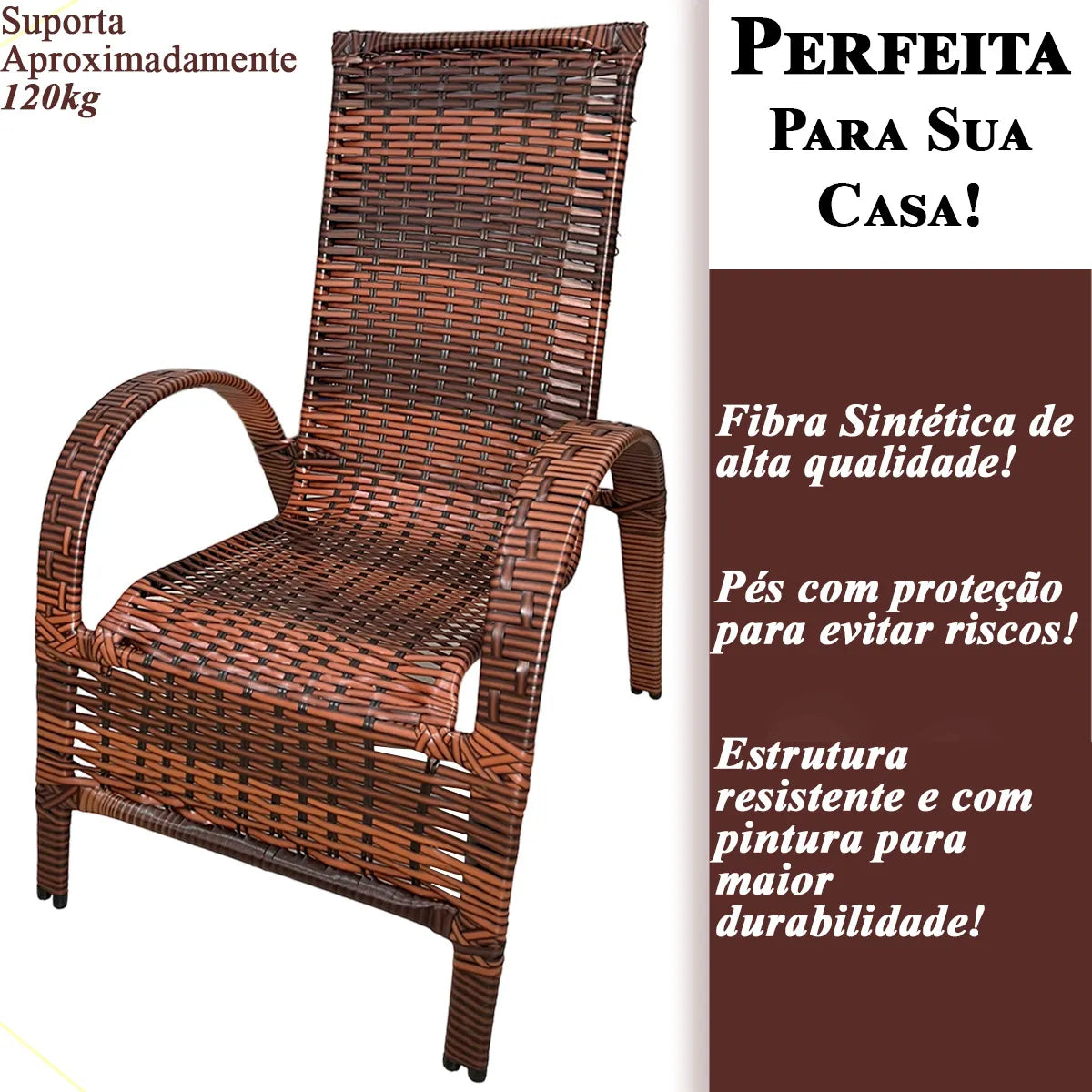 [PRÉ-BLACK FRIDAY] - Kit com 4 cadeiras de Fibra JUNCO Sintética de alta qualidade + 1 Mesa de fibra Brinde, Cor: AMÊNDOAS TERRACOTA