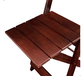 [PRÉ-BLACK FRIDAY] - Kit Mesa dobrável 70X70cm, 4 Cadeiras dobráveis de madeira - IMBUA - Casa da Mesa