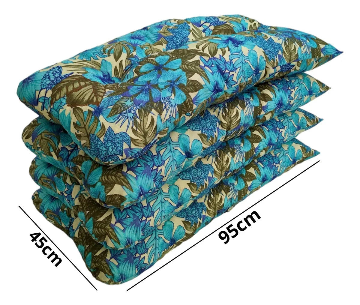 [PRÉ-BLACK FRIDAY] - KIT 1 Namoradeira, 2 Cadeiras Completo flor azul bonito+ Brinde 1 Mesa Centro, 4 Almofadas P/ Jardim - CASA DA MESA