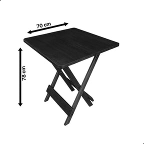 [PRÉ-BLACK FRIDAY] - Kit de Mesa Dobrável 70X70cm, 4 Cadeiras dobrável, PRETA - Madeira maciça - Casa da Mesa