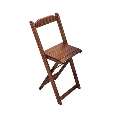 [PRÉ-BLACK FRIDAY] - Kit Bistrô 58cm dobrável, 4 Banquetas dobráveis de madeira, - IMBUIA - Casa da Mesa