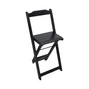 [PRÉ-BLACK FRIDAY] - Kit Bistrô 58cm dobrável, 4 Banquetas dobráveis de madeira, - PRETO - Casa da Mesa