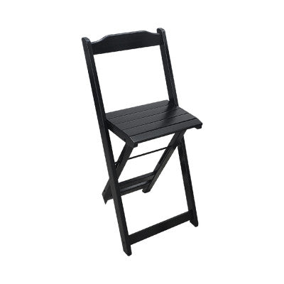 [PRÉ-BLACK FRIDAY] - Kit Bistrô 58cm dobrável, 4 Banquetas dobráveis de madeira, - PRETO - Casa da Mesa