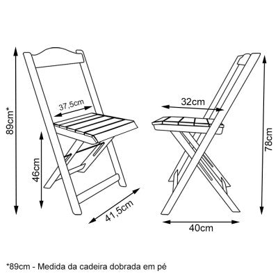 [PRÉ-BLACK FRIDAY] - Kit Mesa dobrável, 4 Cadeiras dobráveis de madeira, 70X70cm - PRETA Heineken - Casa da Mesa