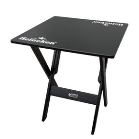 [PRÉ-BLACK FRIDAY] - Kit Mesa dobrável, 4 Cadeiras dobráveis de madeira, 70X70cm - PRETA Heineken - Casa da Mesa