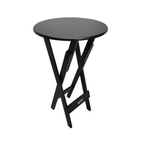 [PRÉ-BLACK FRIDAY] - Kit Bistrô 58cm dobrável, 4 Banquetas dobráveis de madeira, - PRETO - Casa da Mesa
