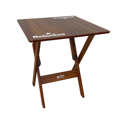 [PRÉ-BLACK FRIDAY] - Kit de Mesa Dobrável 70X70cm, 4 Cadeiras dobrável - Heineken Marrom- Madeira maciça