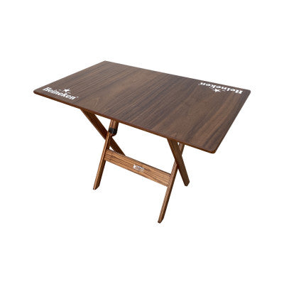 [PRÉ-BLACK FRIDAY] - Kit de Mesa Dobrável 110x70cm, 6 Cadeiras dobrável, Heineken IMBUIA- Madeira maciça - Casa da Mesa